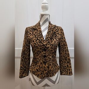 Bebe Corduroy Cheetah Blazer Size 4- Item 081
